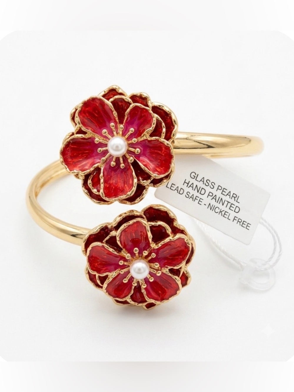 NWT ⚜️🌺⚜️ Piper K Blushing Blooms Hinged Cuff Bracelet